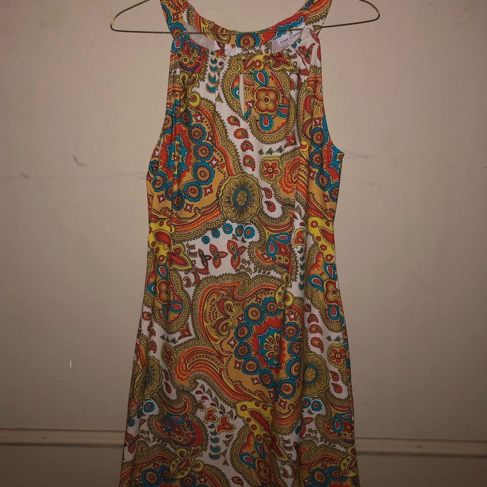 Colorful orange and white dress. Women’s large